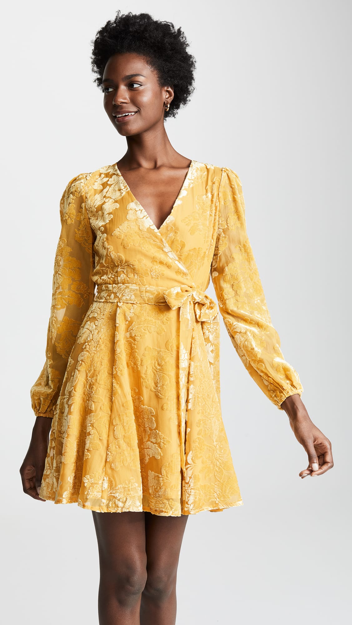 velvet yellow dress